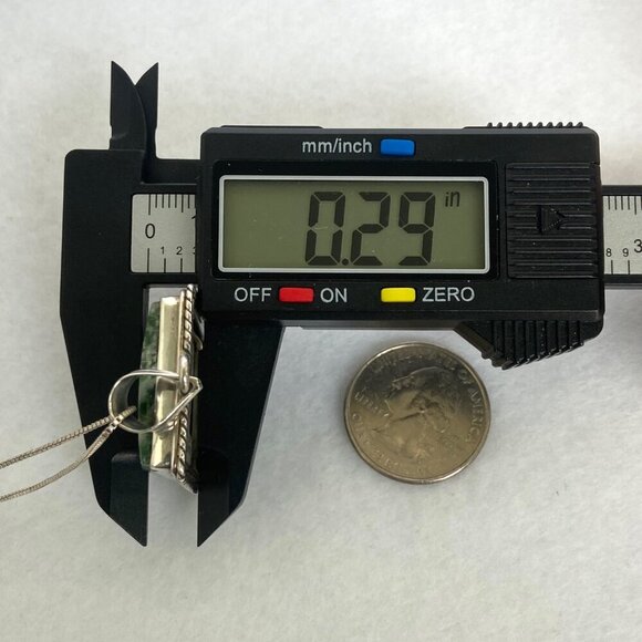 Sterling Silver 925 Bezel Set Tree Agate Rectangular Pendant Necklace 18.5" - Picture 16 of 16